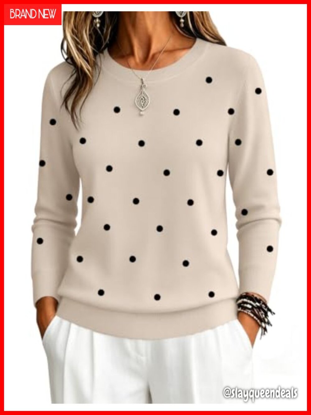 Zeagoo Womens Long Sleeve Crewneck Pullover Sweater 100% Viscose Knit Top